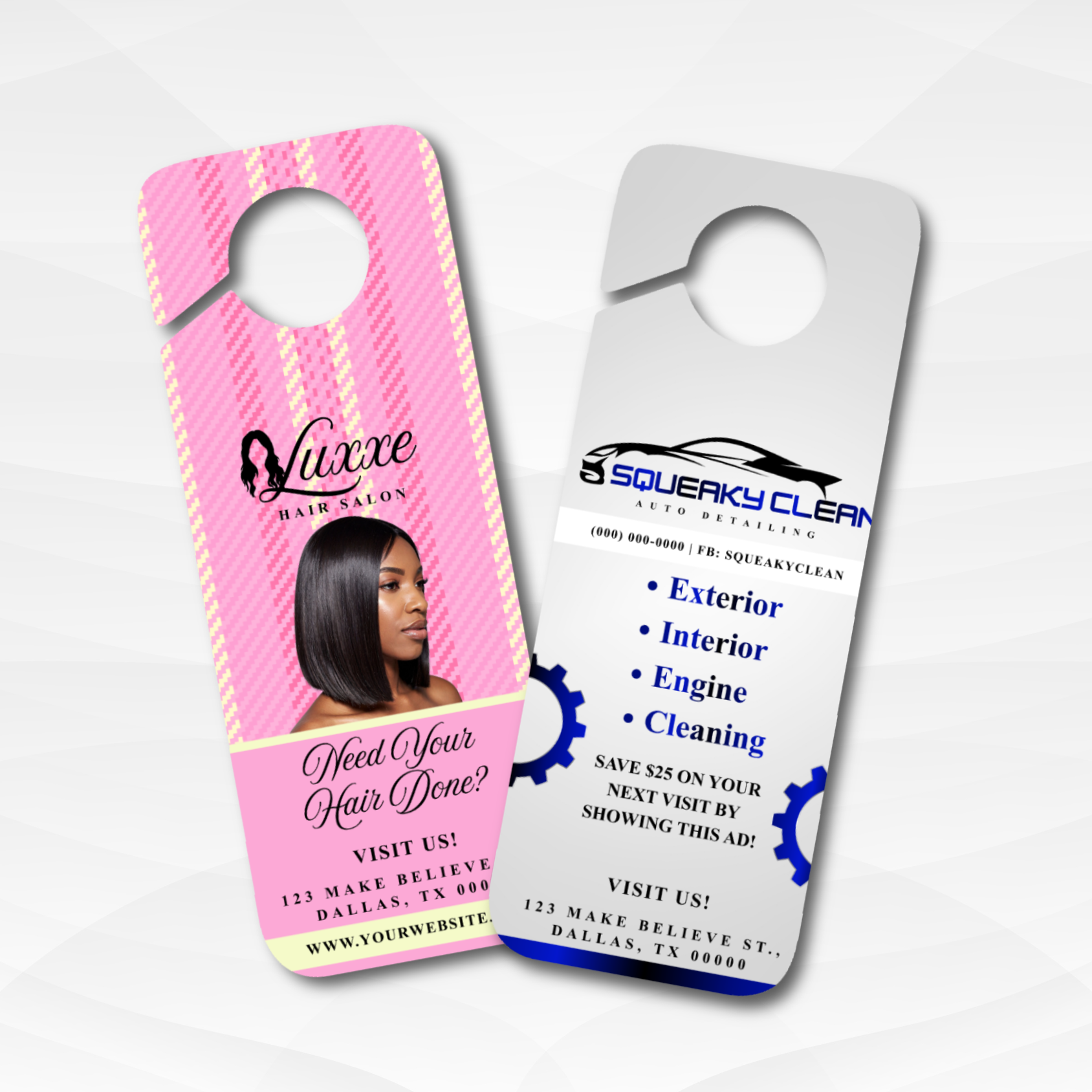 Custom Door Hanger Business Cards - Matte or Glossy