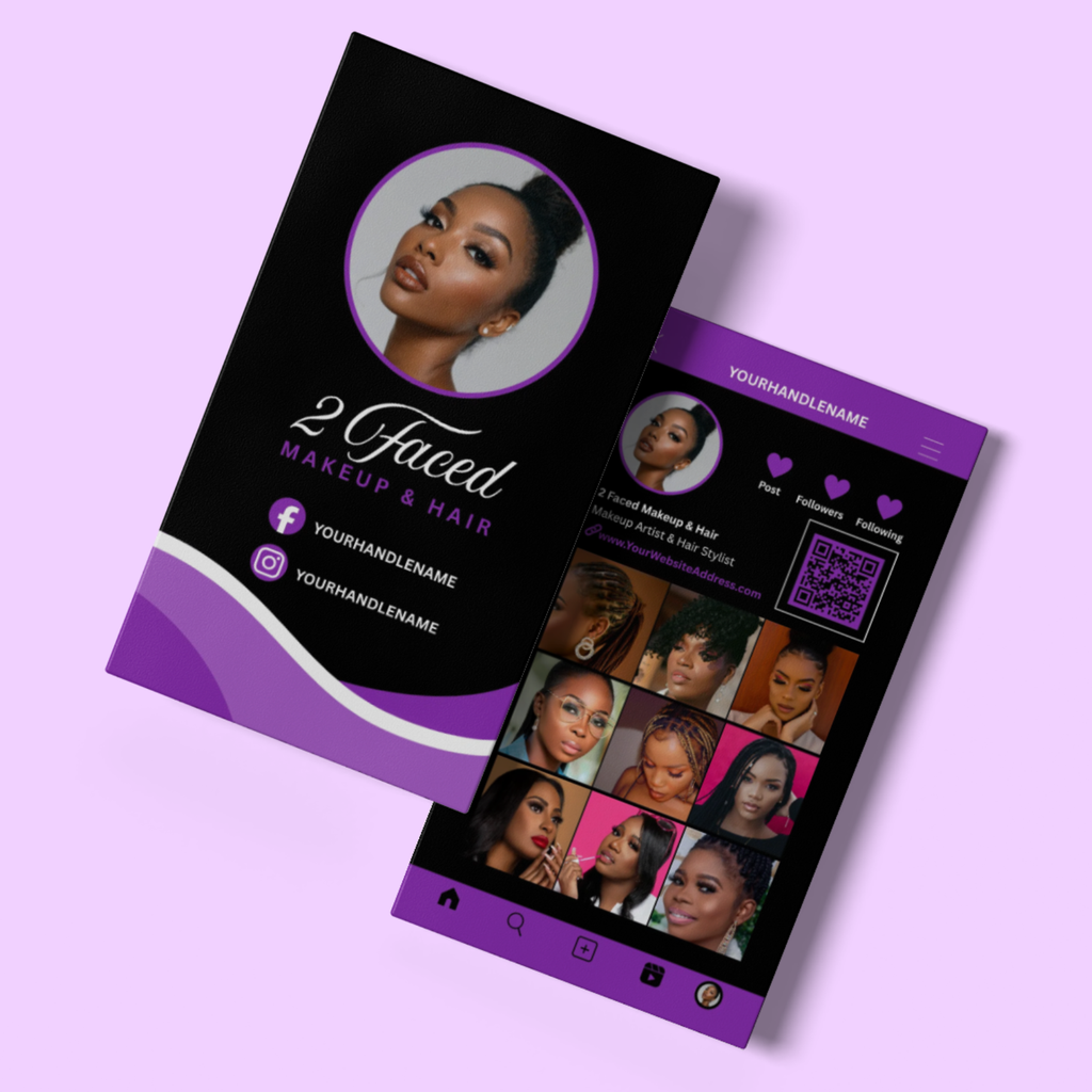 Business Card Template - Easy Edit in Canva - Social Media Theme 41026
