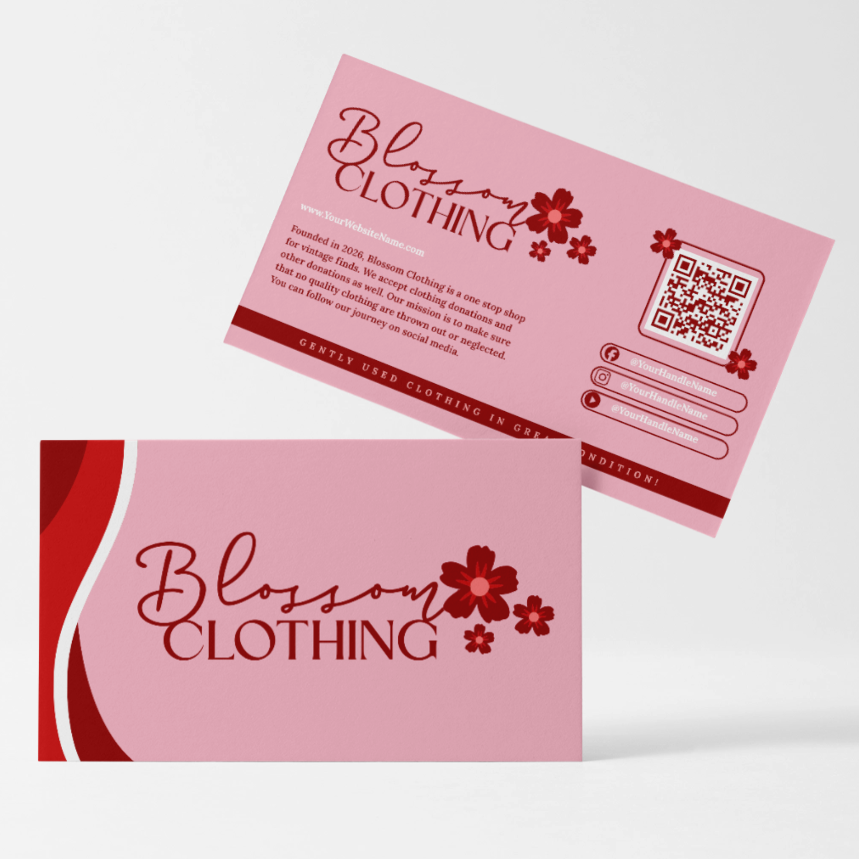 Business Card Template - Easy Edit in Canva - Blossom Clothing Theme 41126