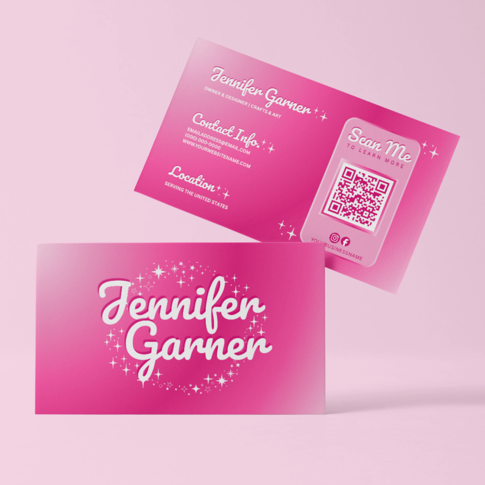 Business Card Template - Easy Edit in Canva - Jennifer Garner Theme 41126