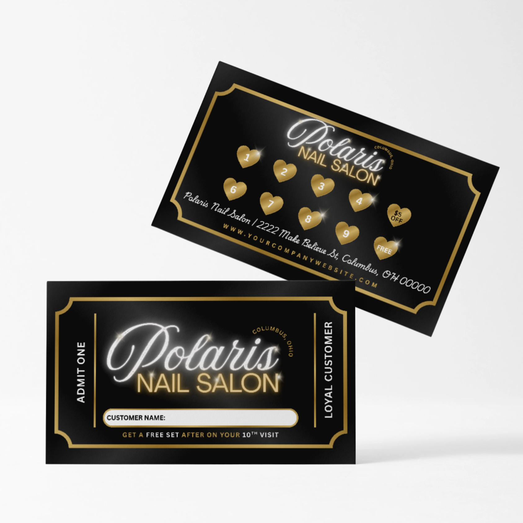 Business Card Template - Easy Edit in Canva - Polaris Nail Salon 52626