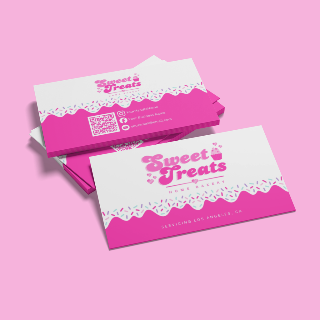 Business Card Template - Easy Edit in Canva -Sweet Treats Theme 41026