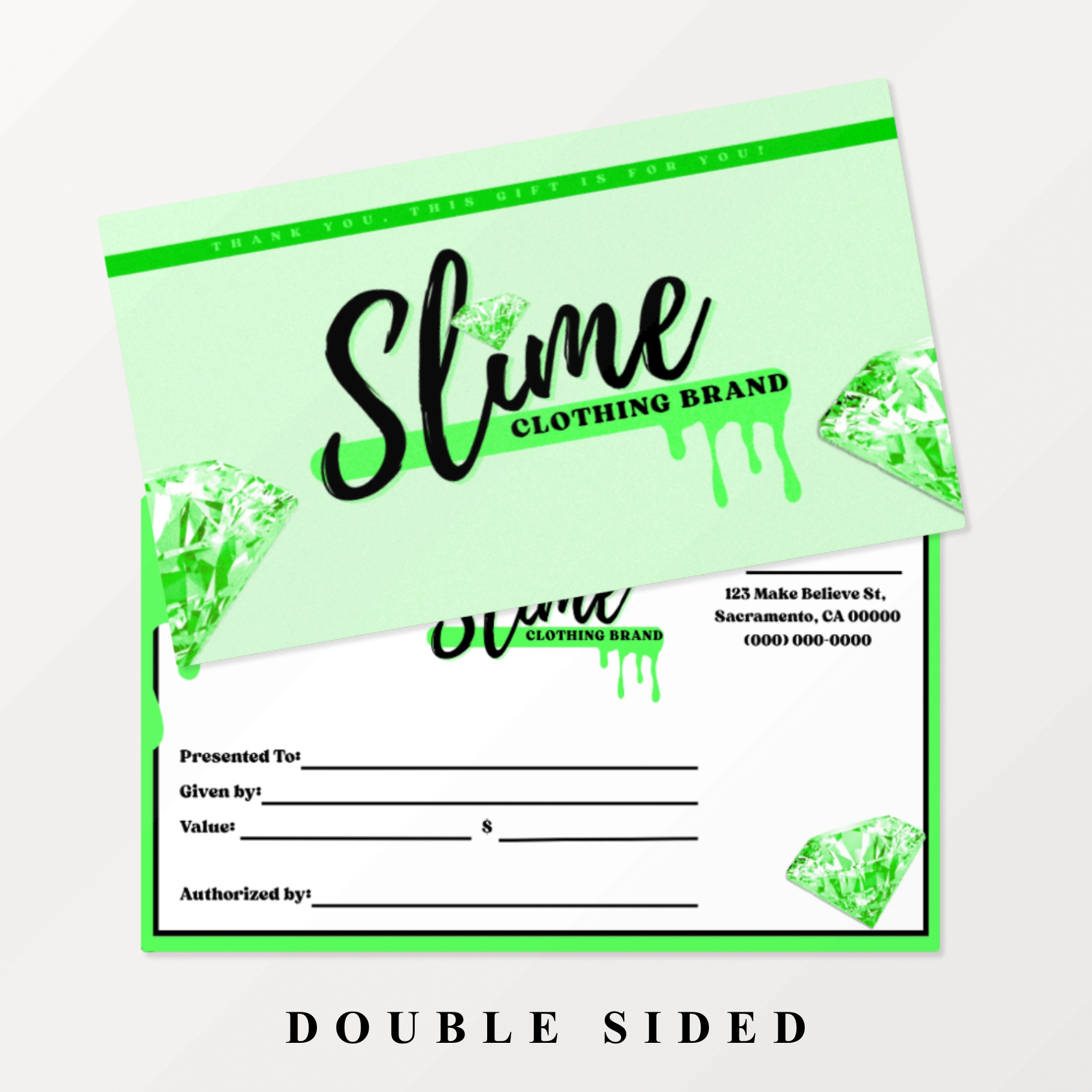 Custom Gift Certificates - Glossy Only (Permanent Marker Writing)