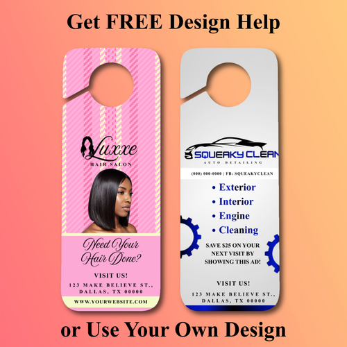 Custom Door Hanger Business Cards - Matte or Glossy