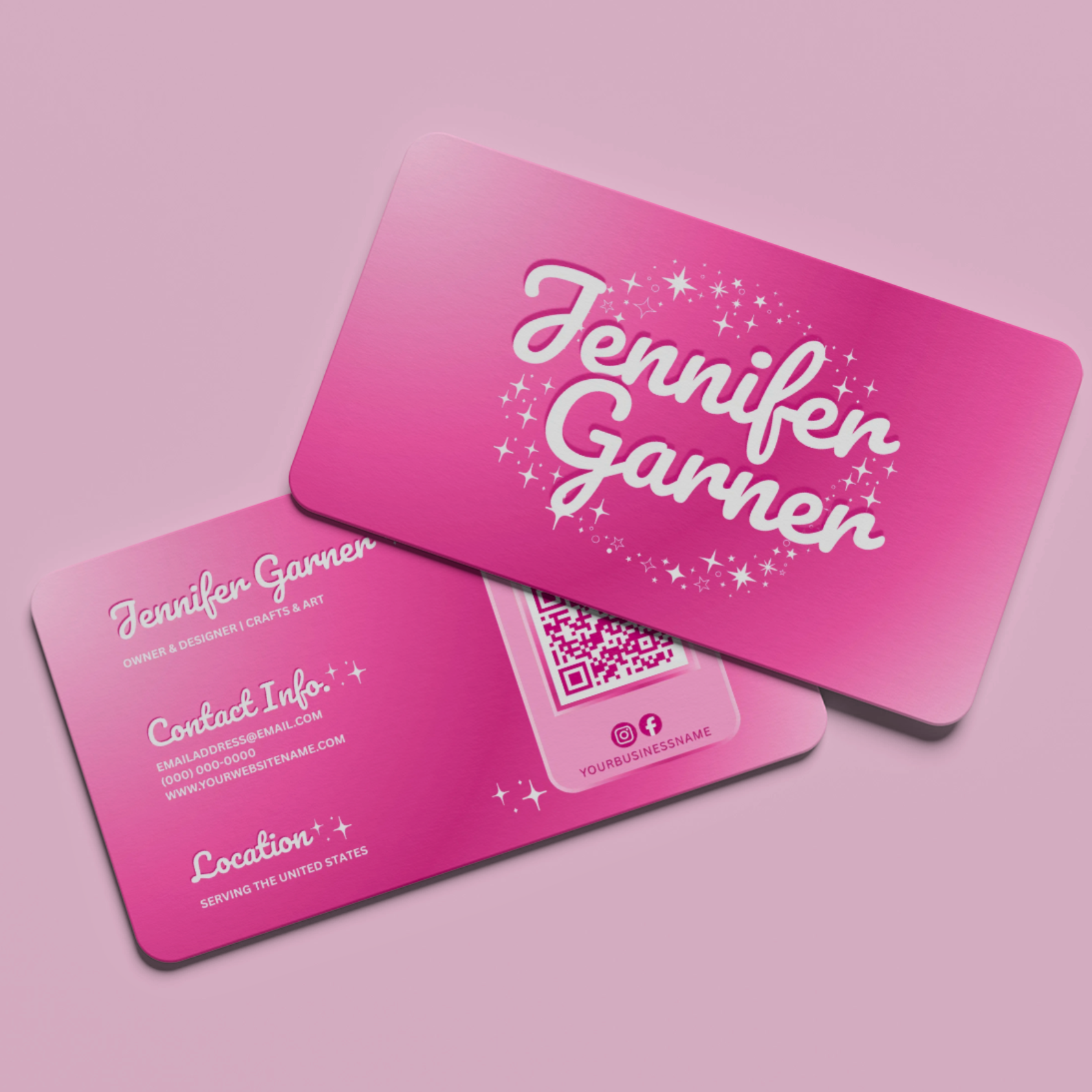 Business Card Template - Easy Edit in Canva - Jennifer Garner Theme 41126