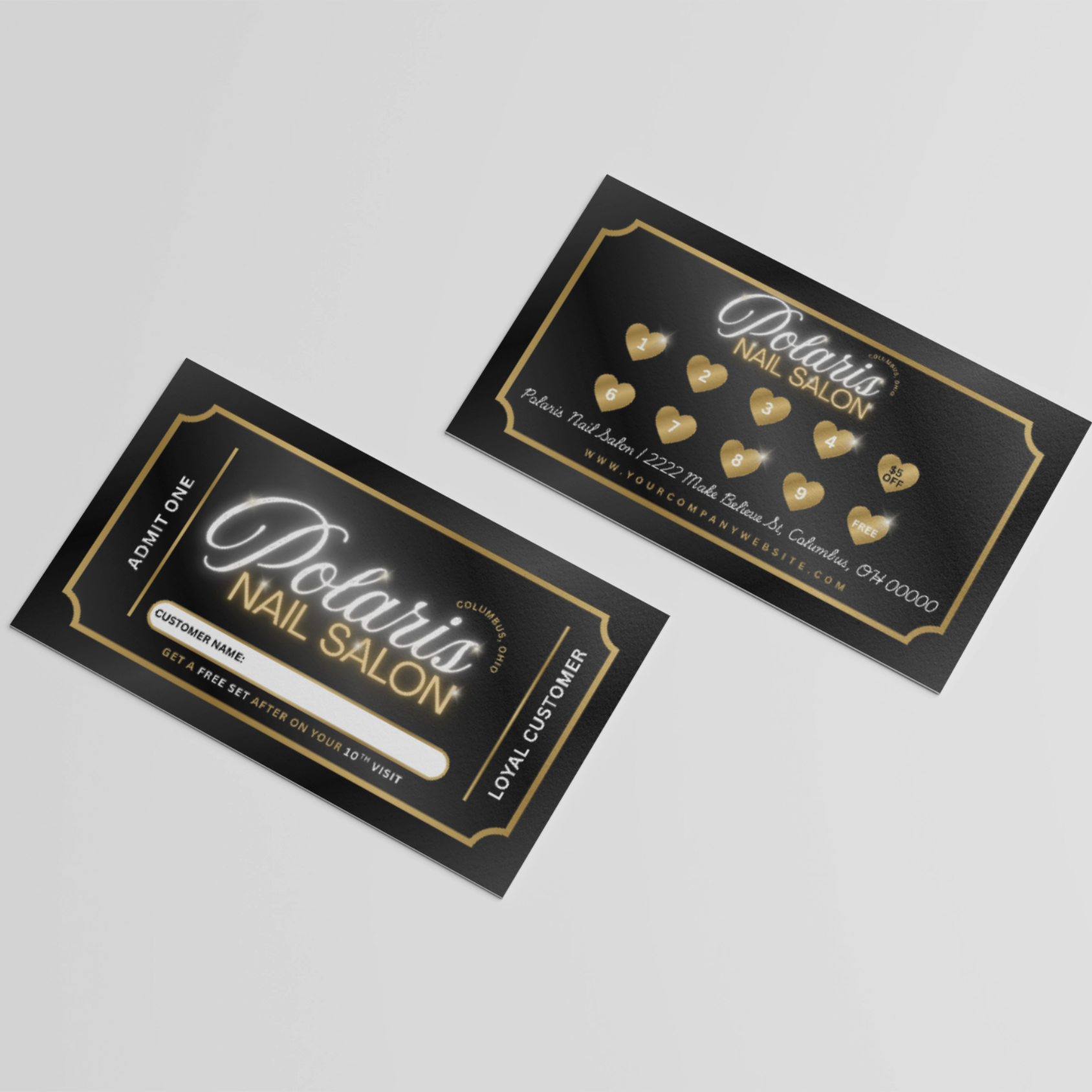 Business Card Template - Easy Edit in Canva - Polaris Nail Salon 52626