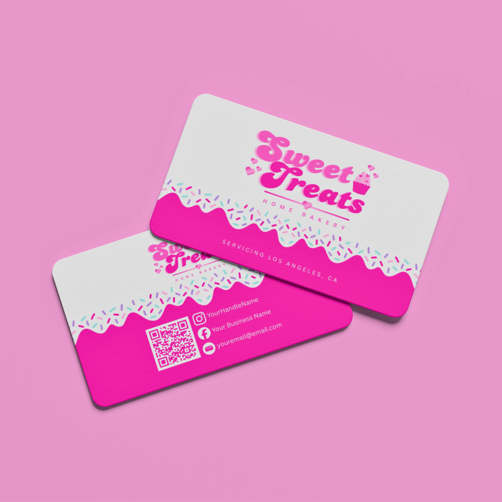 Business Card Template - Easy Edit in Canva -Sweet Treats Theme 41026